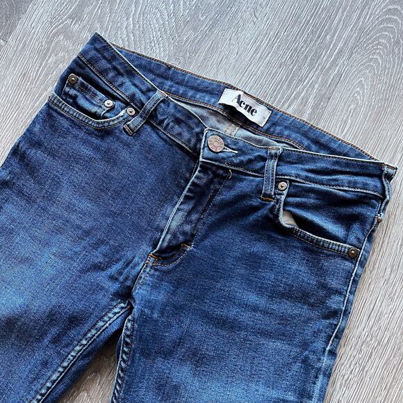 ACNE Studios Skinny Straight Leg Womens Denim Jeans Tight Indigo - Picture 5 of 10